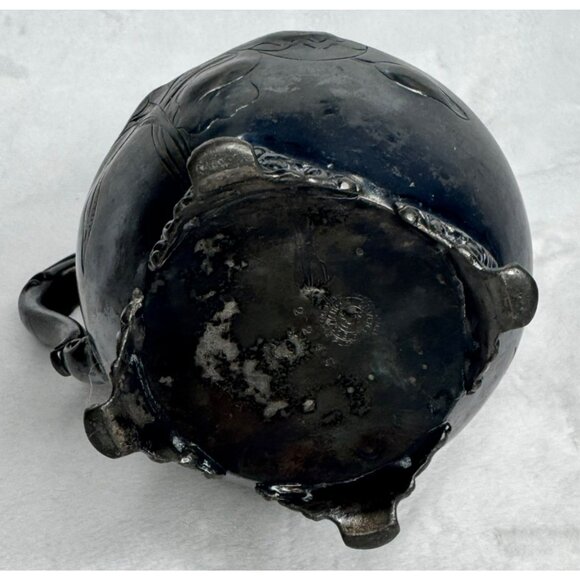 Antique Quadruple Plate Silver Pitcher By Homan Silverplate Co - Picture 7 of 9